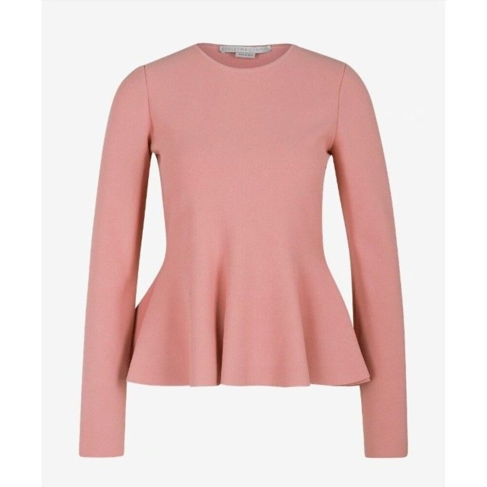 Stella McCartney Basque Peach Rose Peplum Top Sz 46 US 14 Long Sleeve